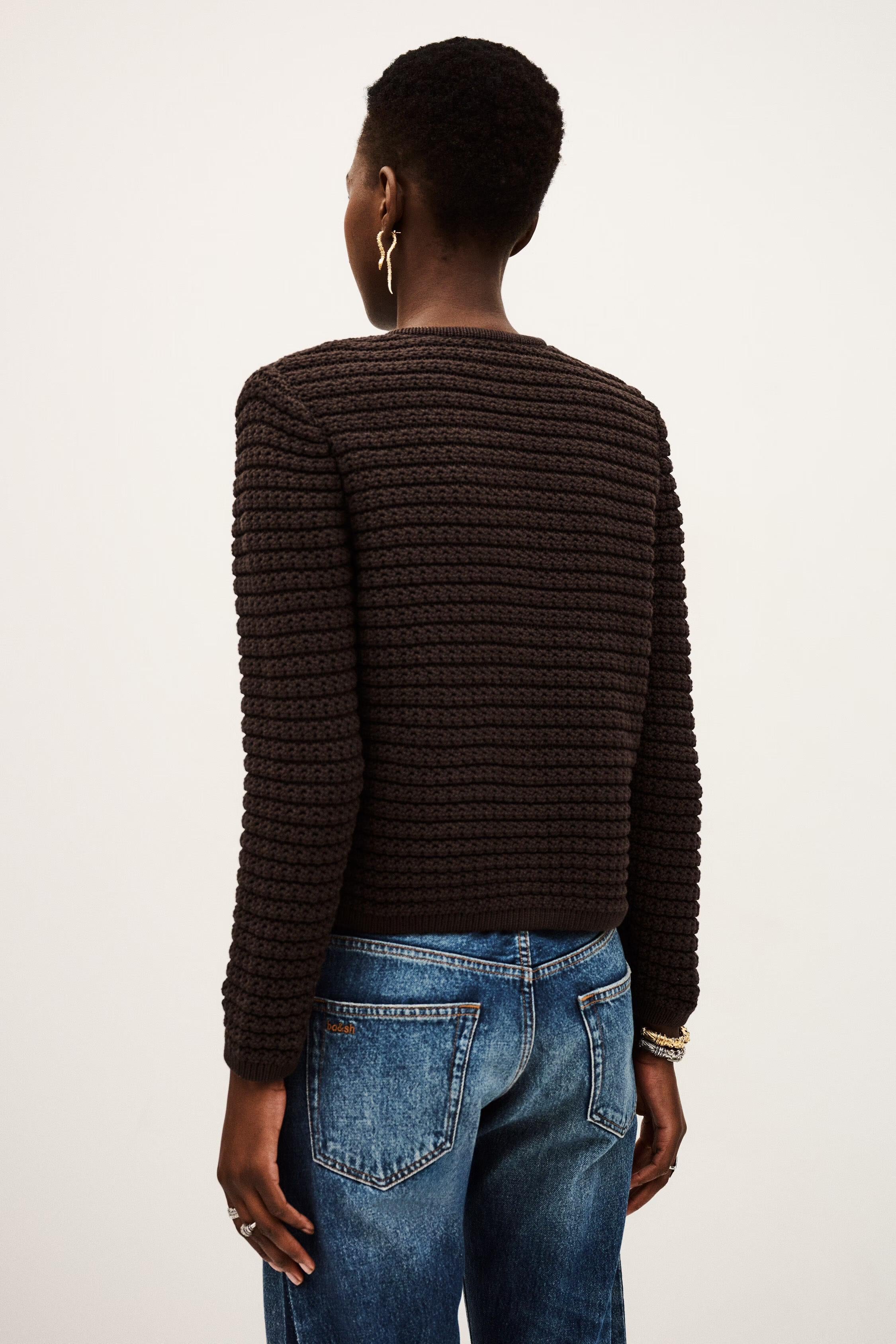 Long-Sleeved Cardigan Gaspard Brown | ba&sh Sale|Clothing