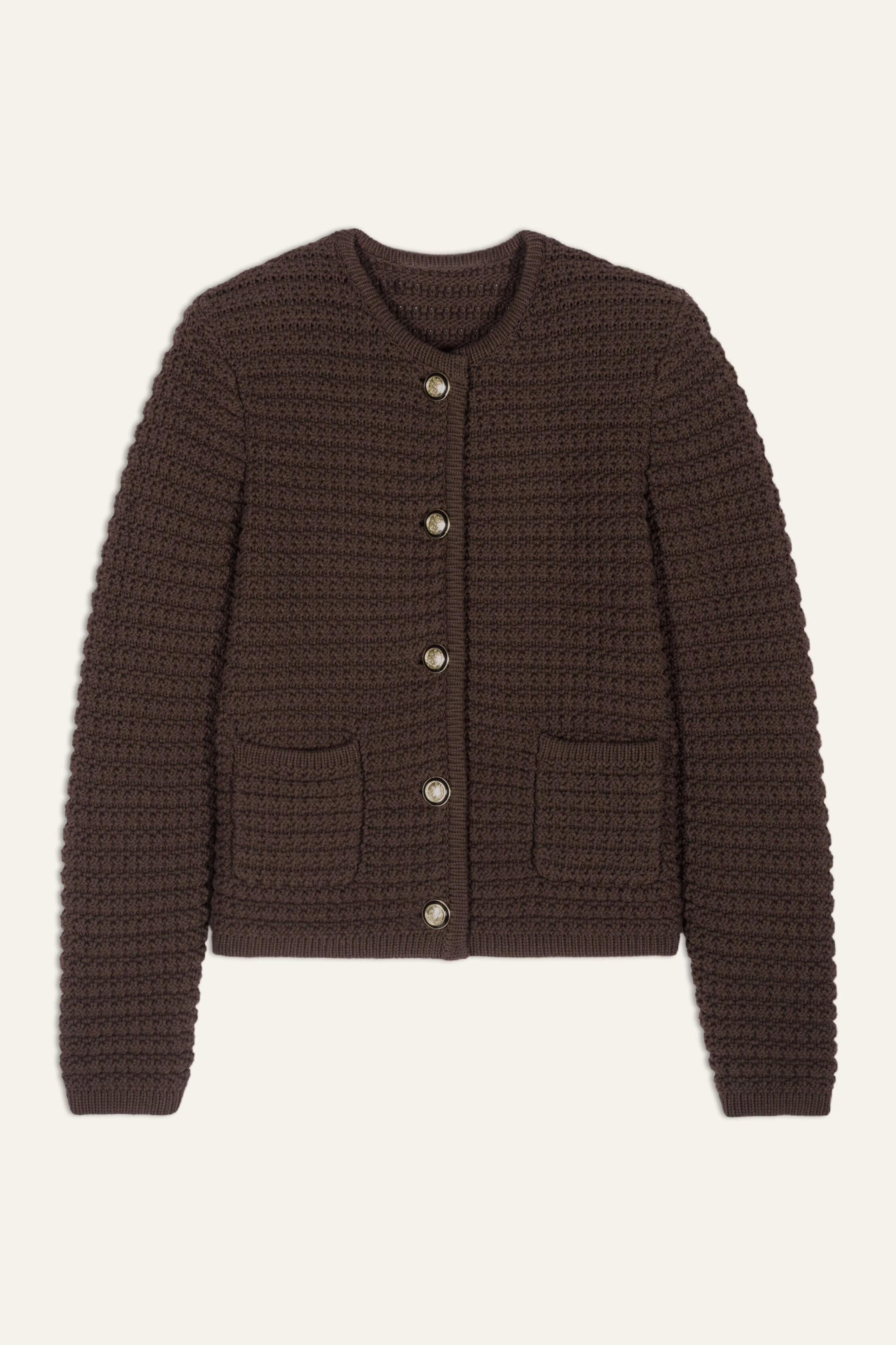 Long-Sleeved Cardigan Gaspard Brown | ba&sh Sale|Clothing