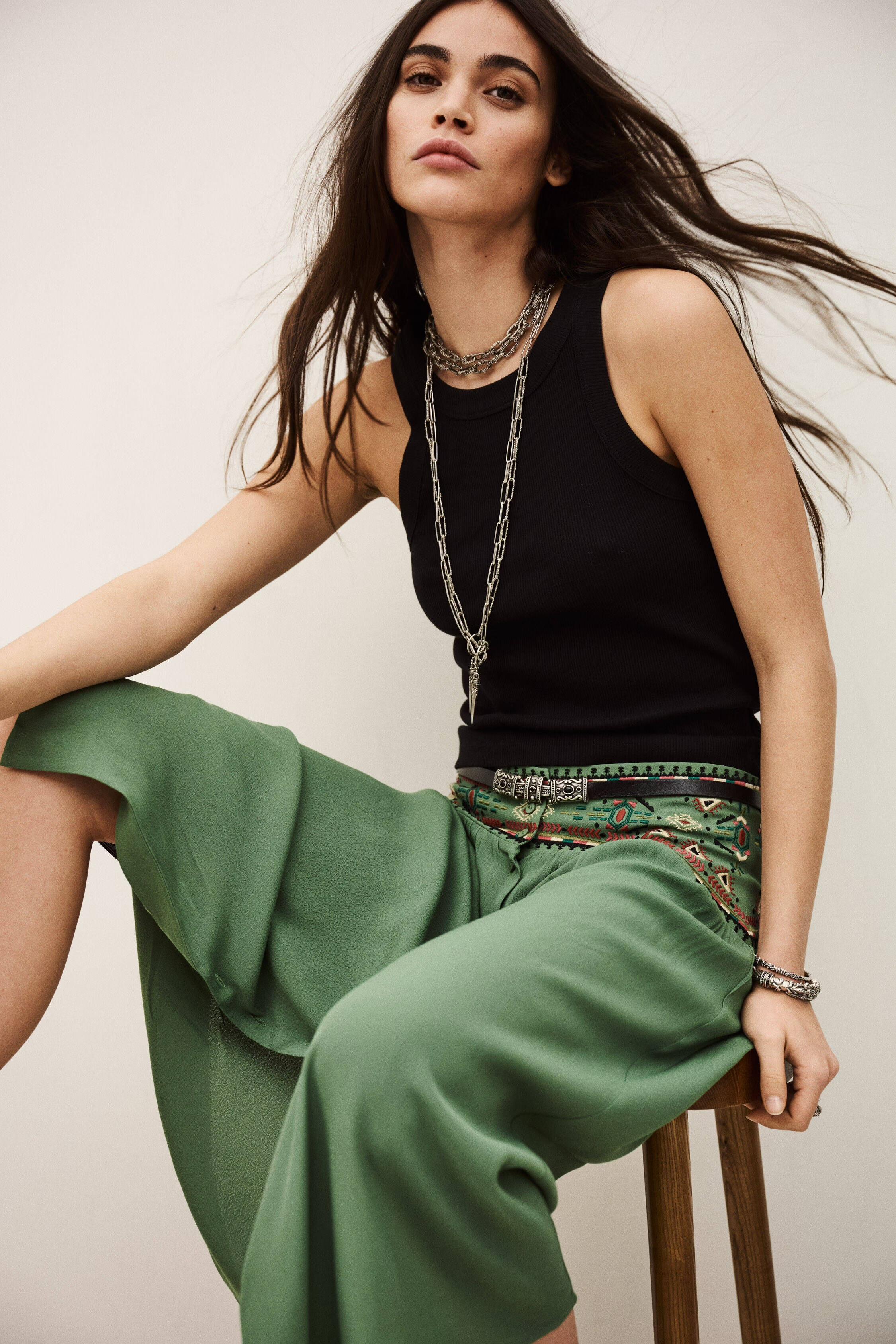 Skirt Tilana Green | ba&sh Sale|Clothing