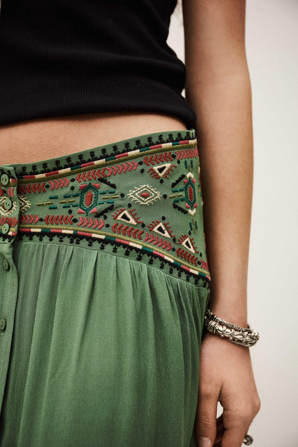 Skirt Tilana Green | ba&sh Sale|Clothing