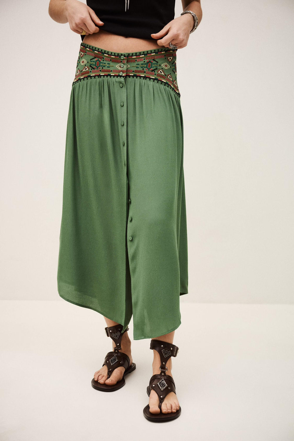Skirt Tilana Green | ba&sh Sale|Clothing