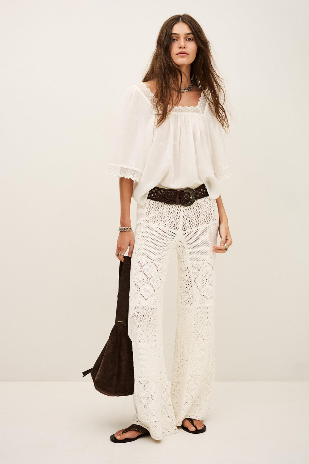 Embroidered Lace Top Parly Off-White | ba&sh Clothing