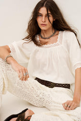 Embroidered Lace Top Parly Off-White | ba&sh Clothing