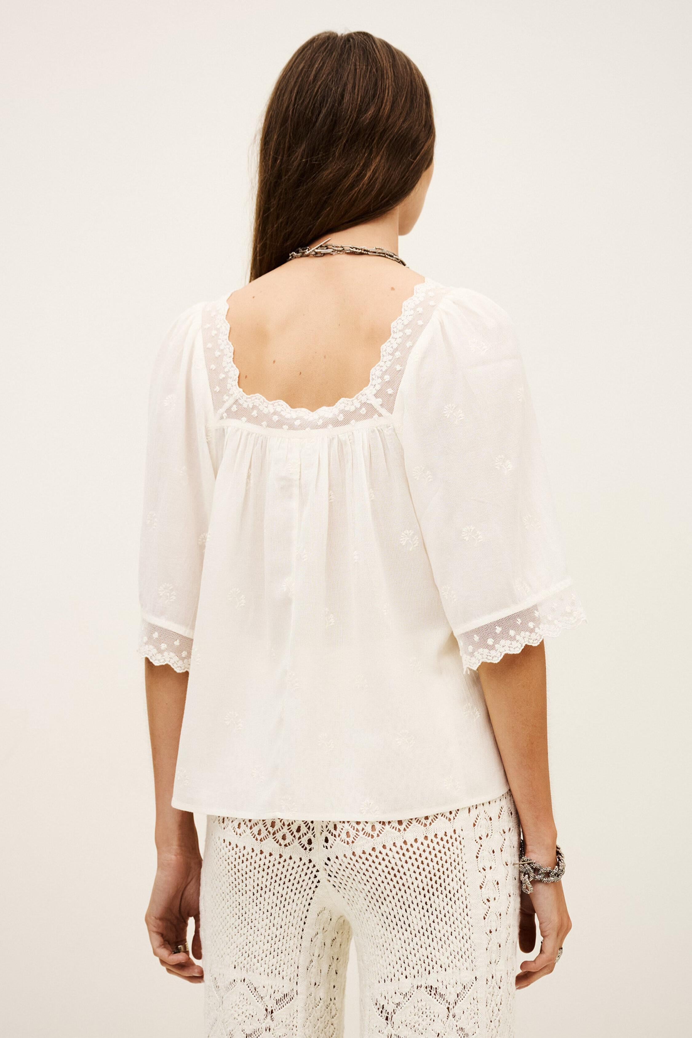 Embroidered Lace Top Parly Off-White | ba&sh Clothing