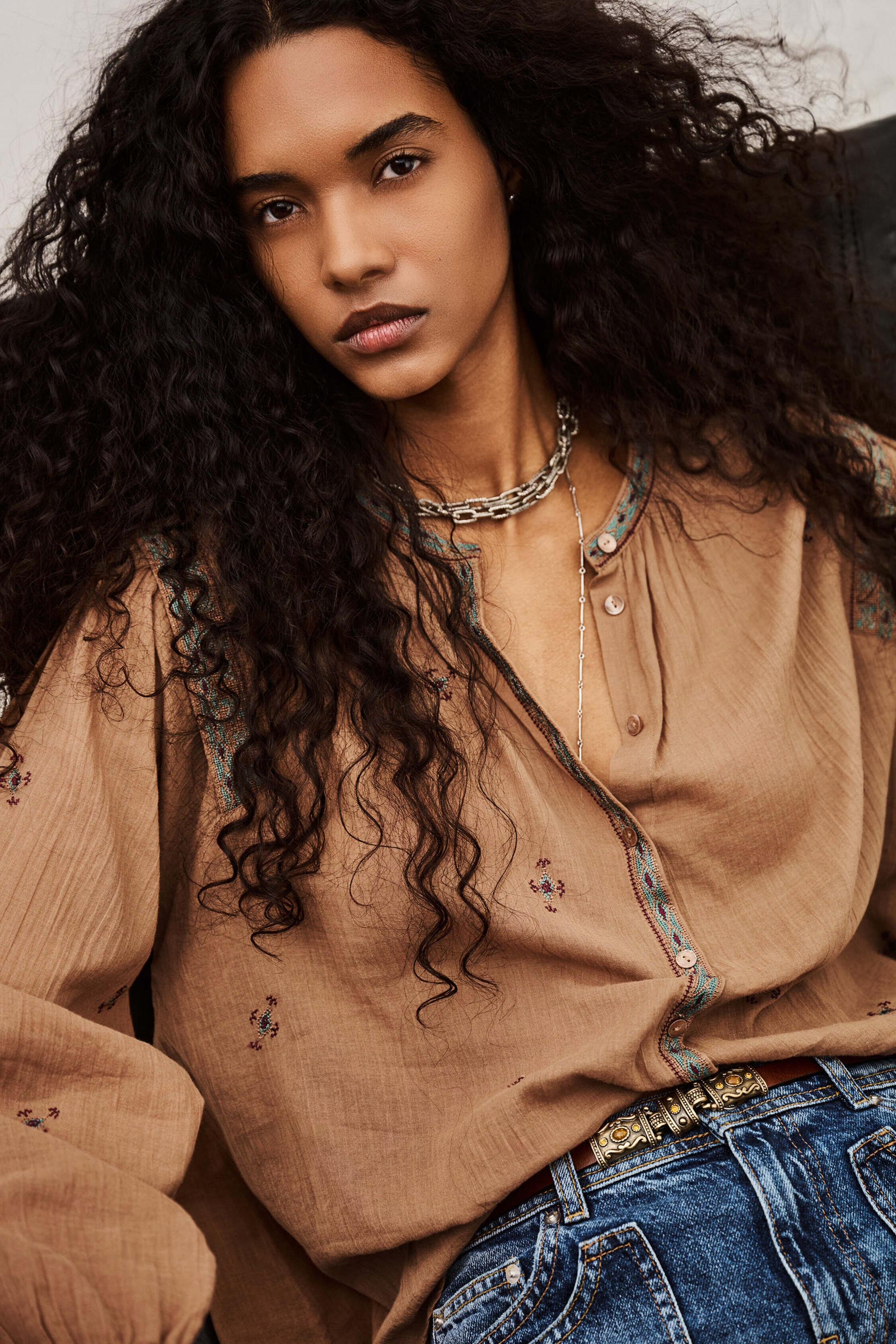 Embroidered Shirt Dalila Beige | ba&sh Clothing