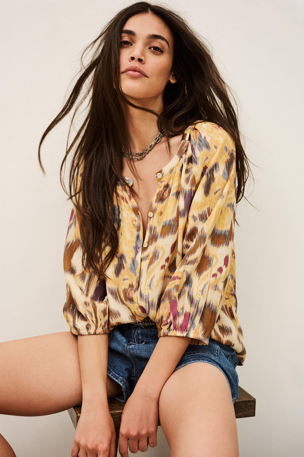 Patterned Shirt Maelle Yellow | ba&sh Clothing