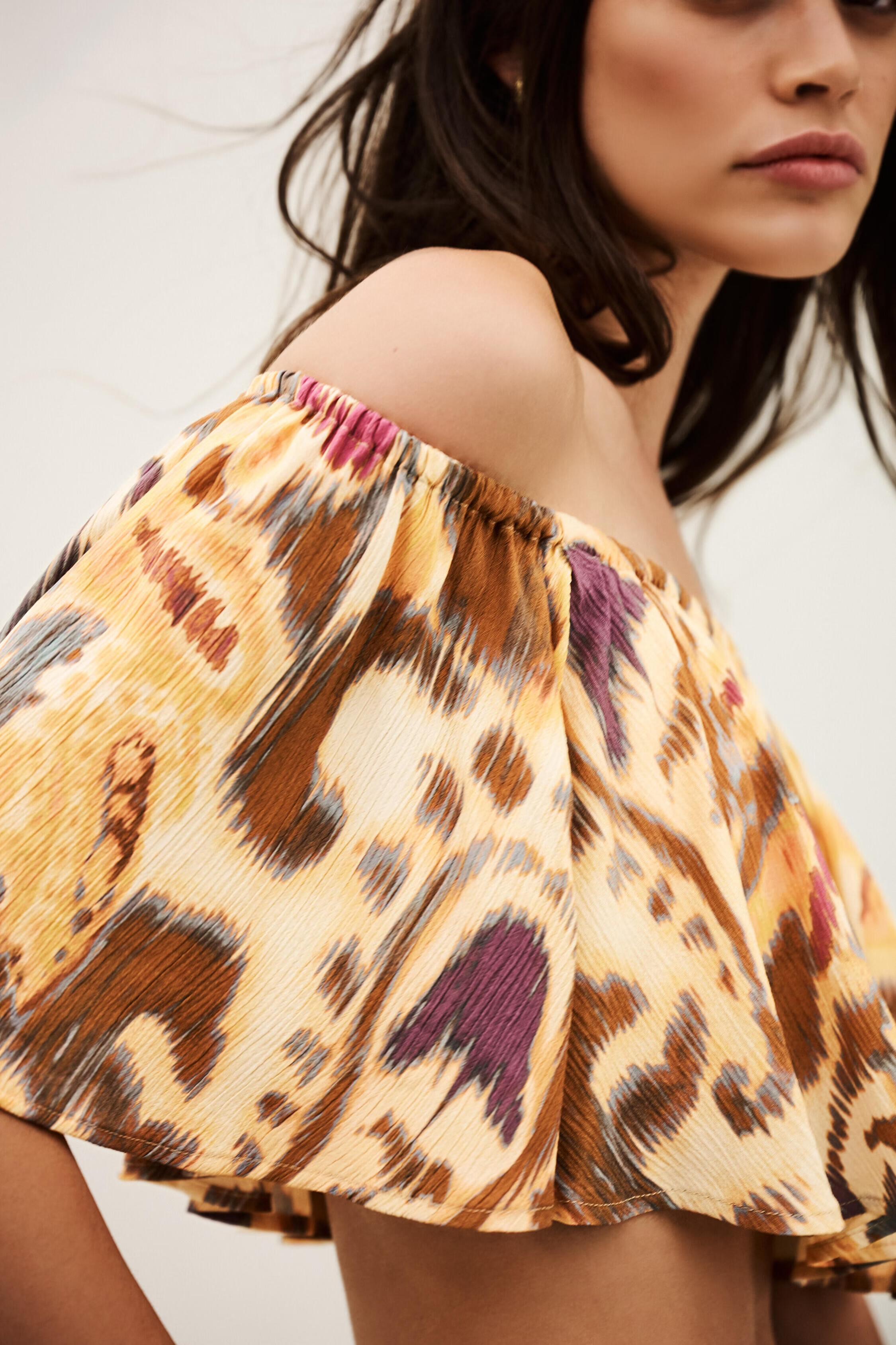 Strapless Ruffled Top Manthea Yellow | ba&sh Clothing