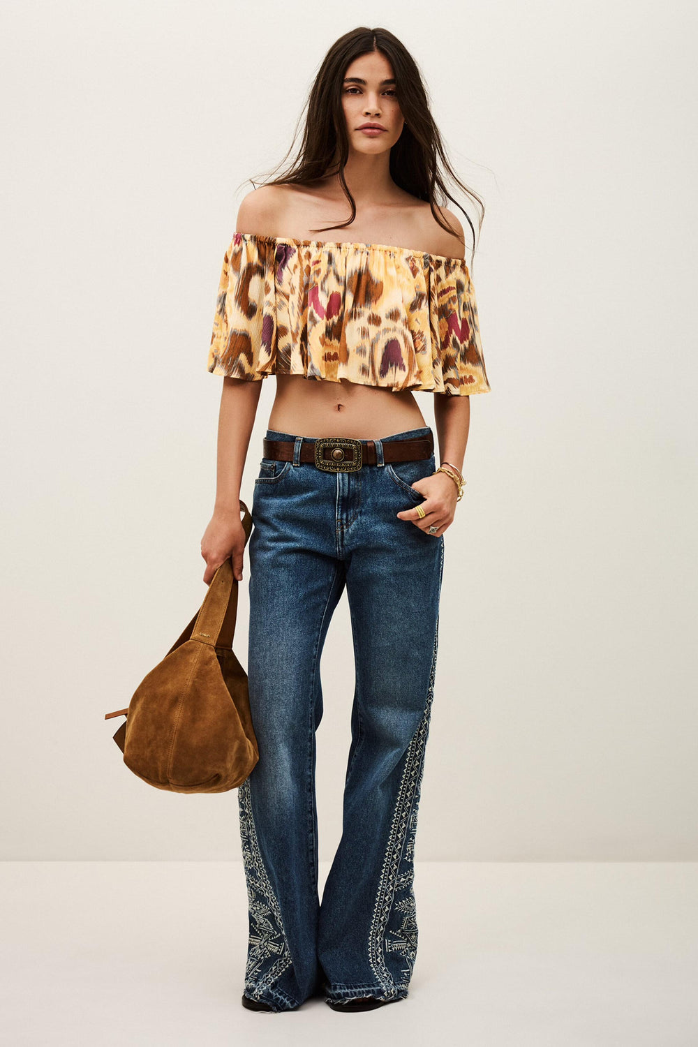 Strapless Ruffled Top Manthea Yellow | ba&sh Clothing