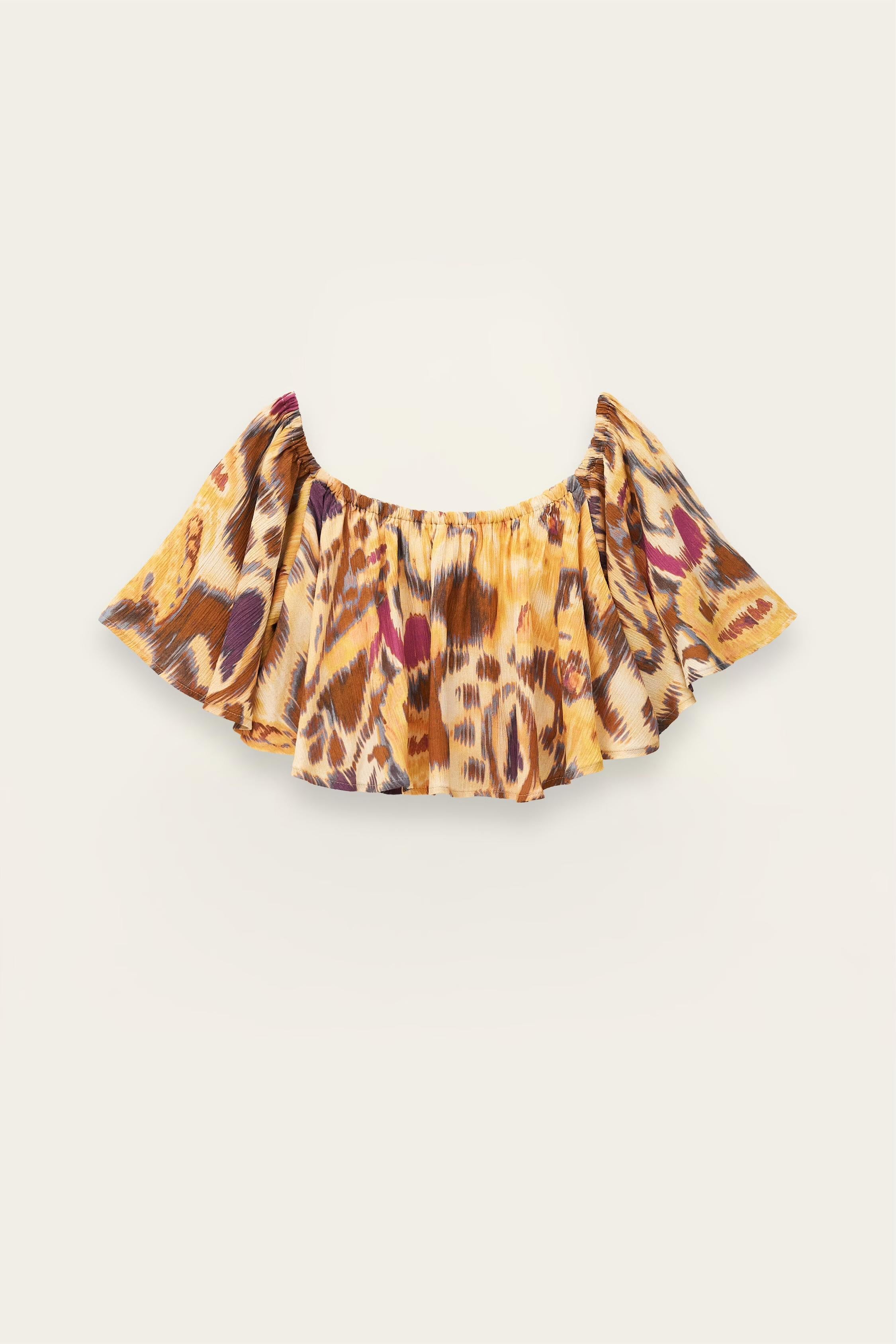 Strapless Ruffled Top Manthea Yellow | ba&sh Clothing
