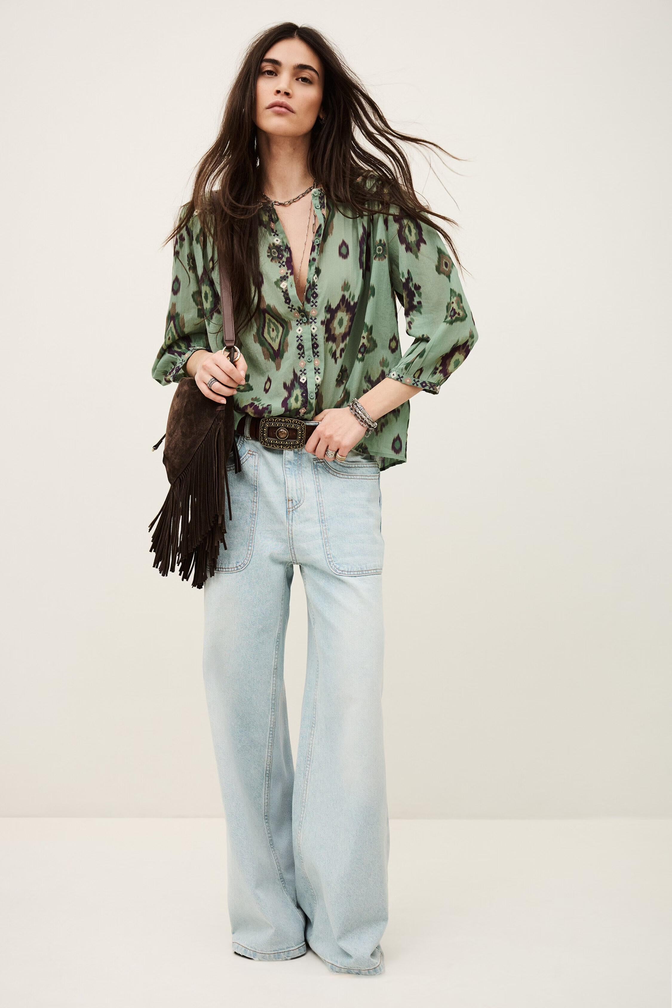 Patterned Shirt Odelie Green | ba&sh Clothing