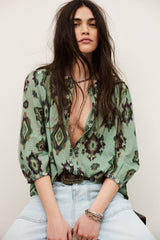 Patterned Shirt Odelie Green | ba&sh Clothing