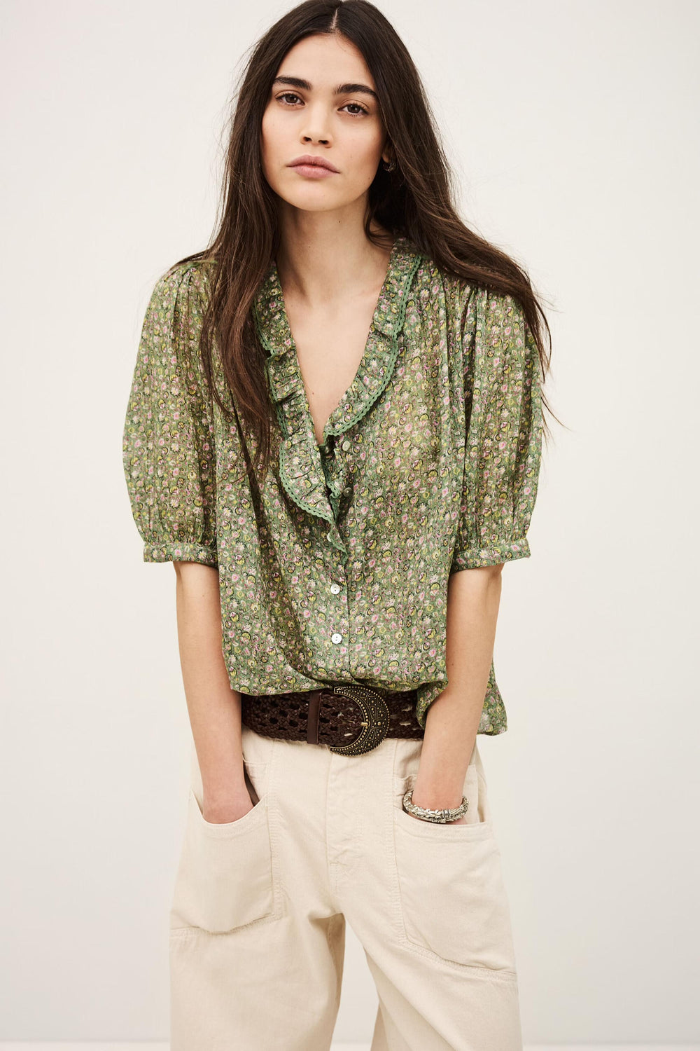 Patterned Shirt Physalys Green | ba&sh Clothing