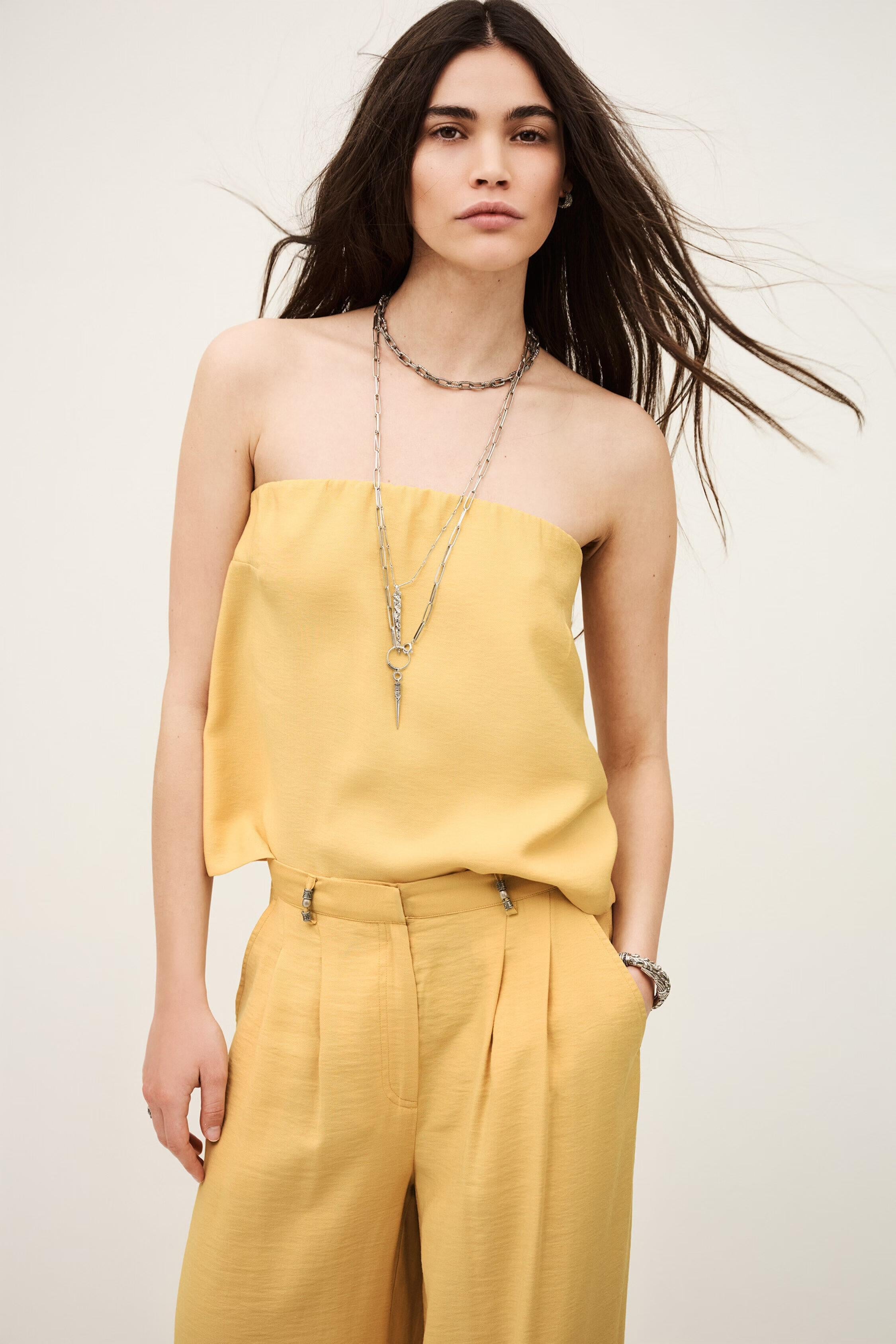 Strapless Bustier Top Deborah Yellow | ba&sh Clothing