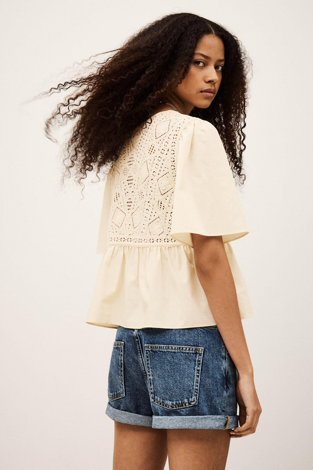 Short-Sleeved Blouse Salvi Off-White | ba&sh Clothing