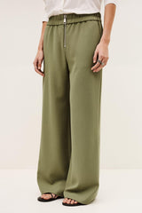 Wide-Leg Waisted Pants Narlos Green | ba&sh Clothing