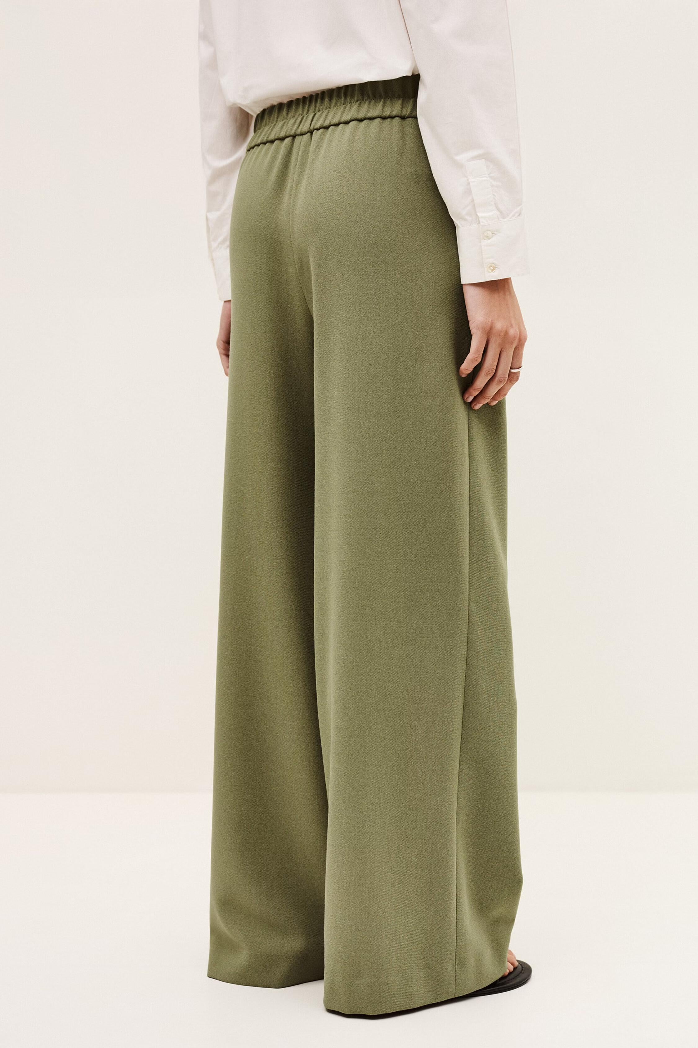 Wide-Leg Waisted Pants Narlos Green | ba&sh Clothing