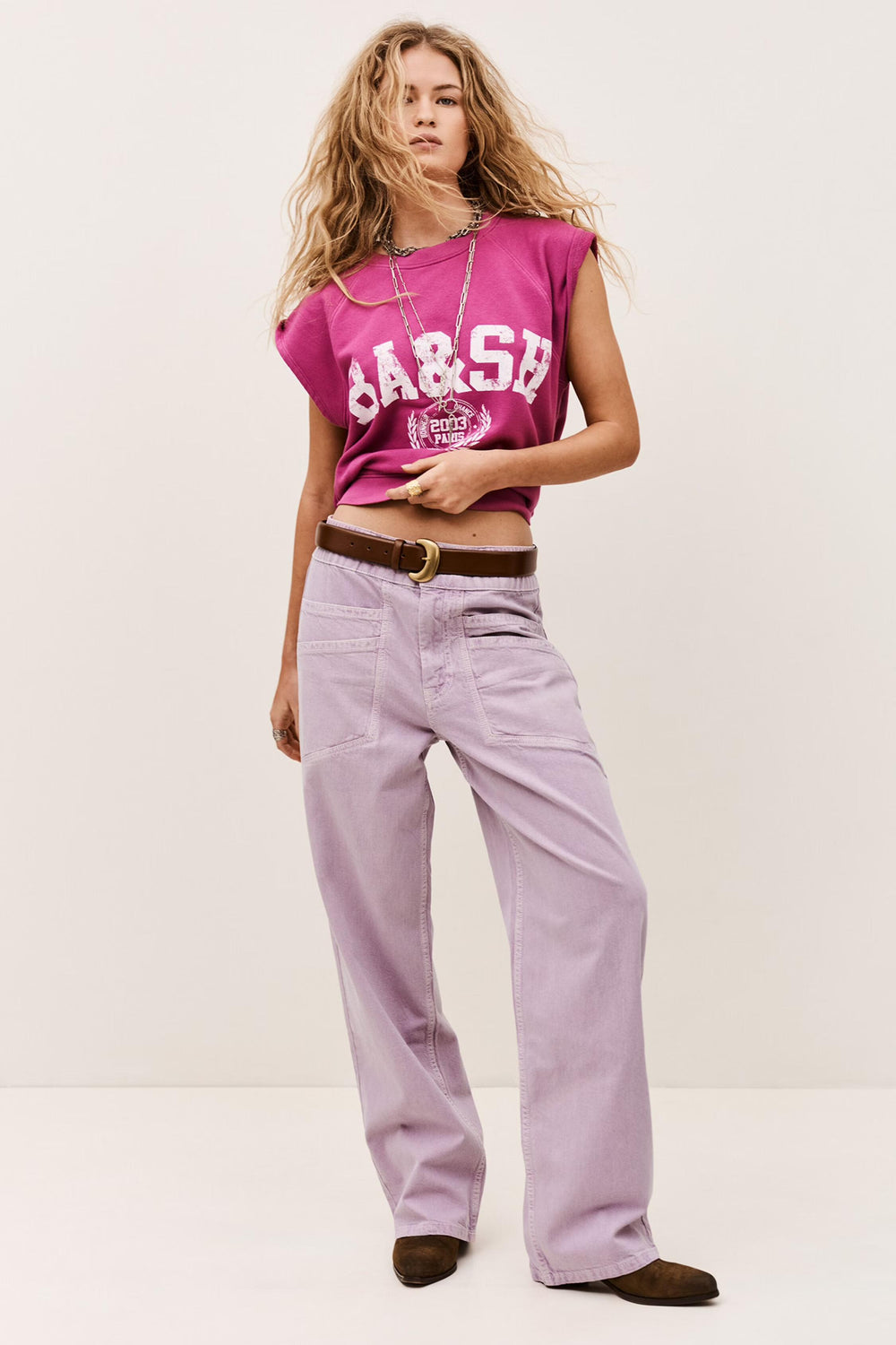 Wide-Leg Pants Fima Purple | ba&sh Clothing
