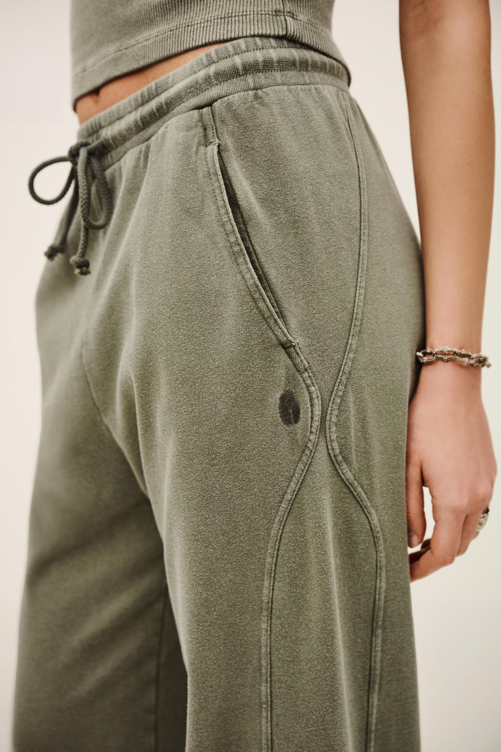 Cotton Wide-Leg Pants Koko Green | ba&sh Clothing
