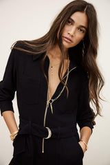 Long-Sleeve Jumpsuit Fleur Blue | ba&sh Clothing