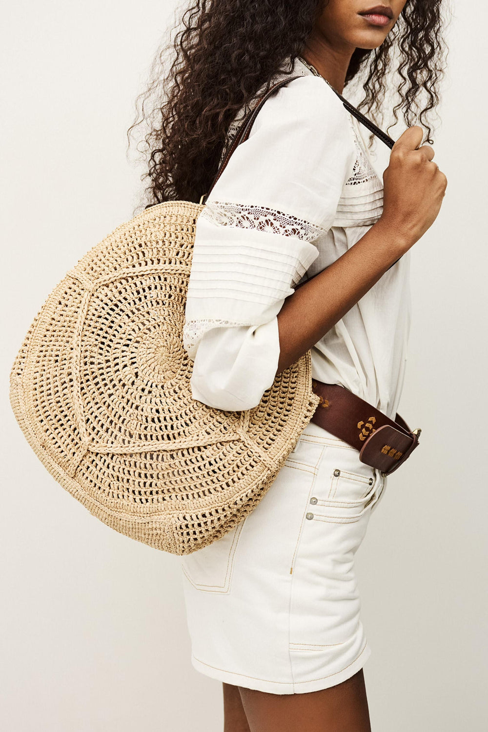 Raffia Straw Bag Palma Natural | ba&sh Shoes & Accessories