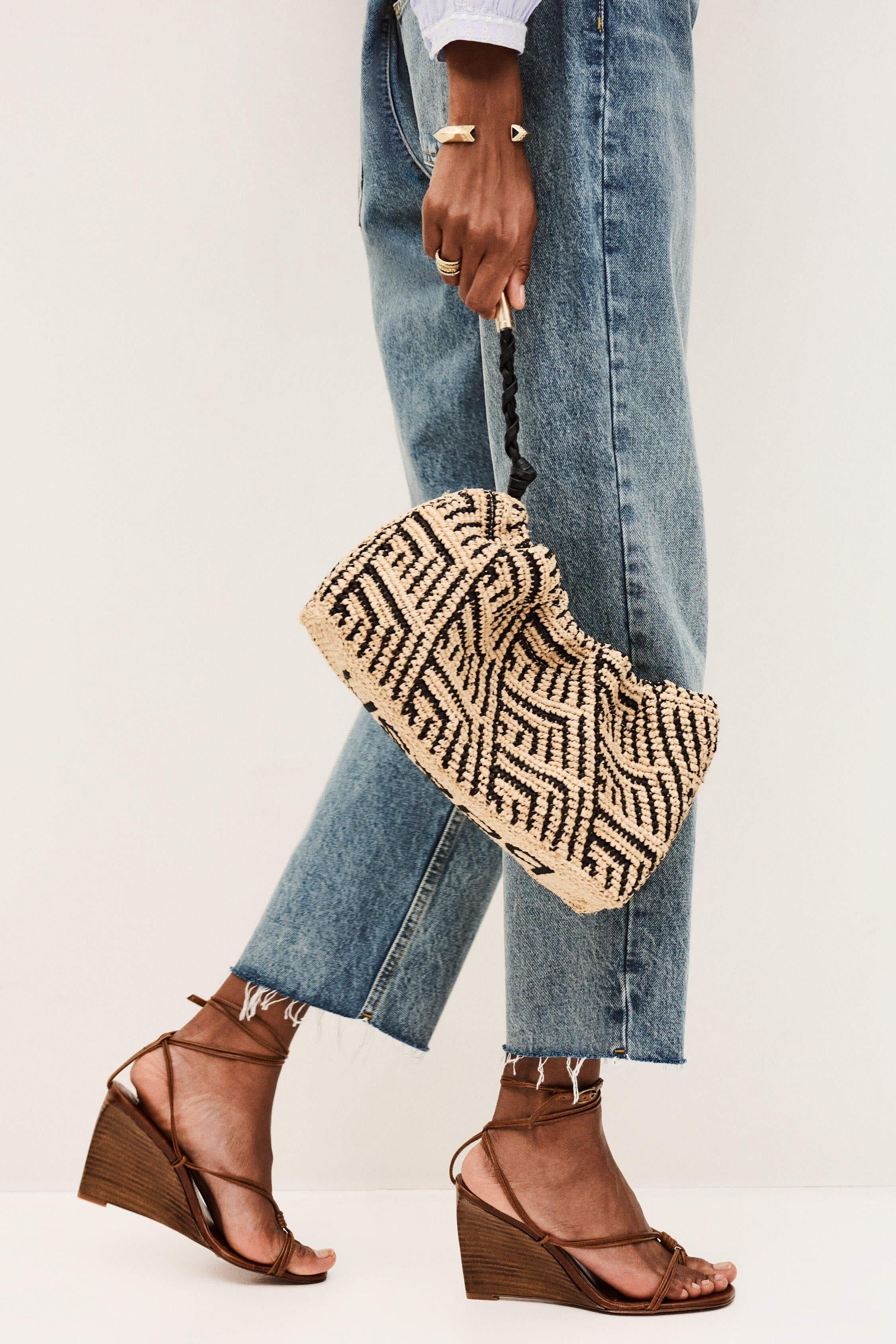 Raffia Bag June Black | ba&sh Shoes & Accessories