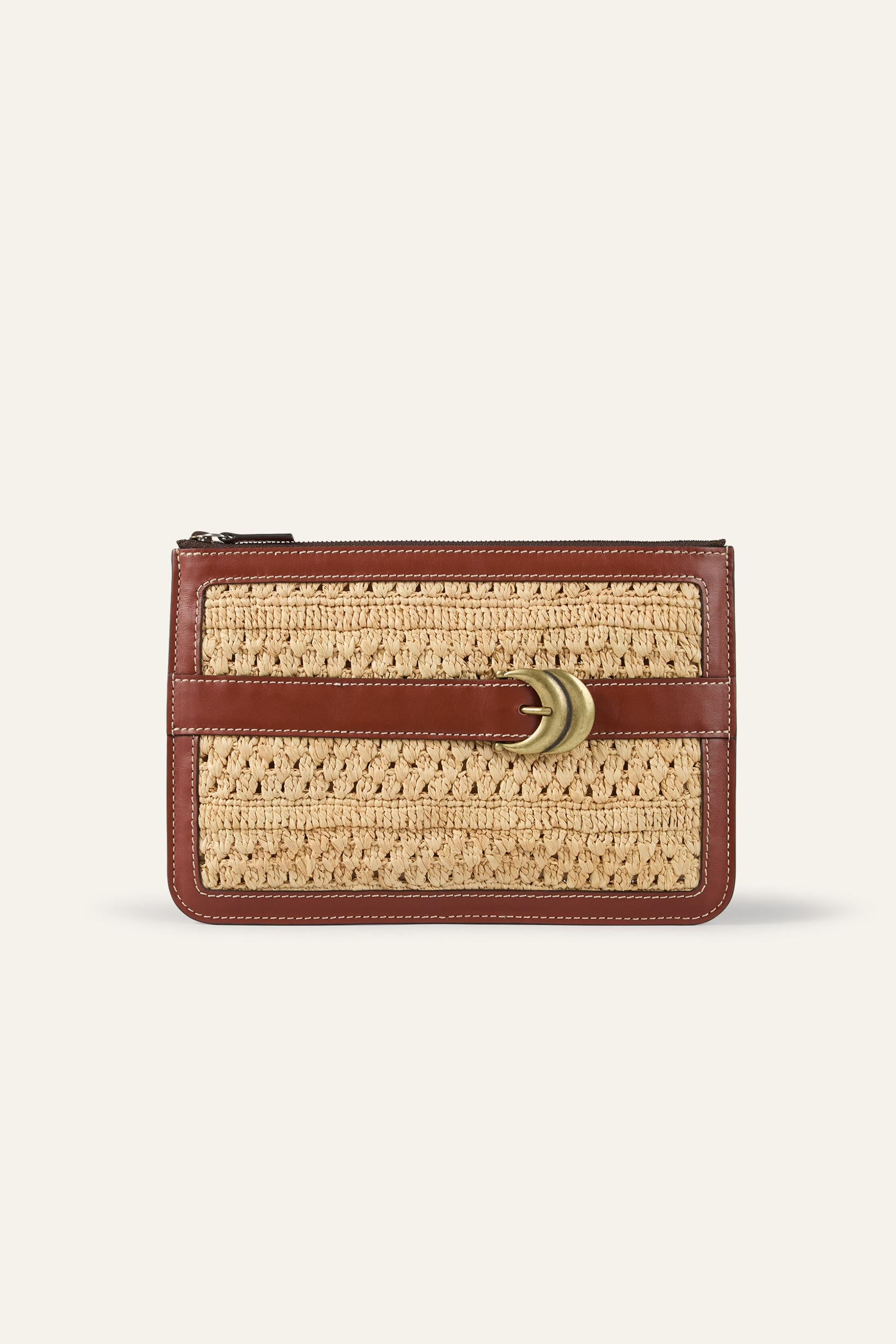 Woven Raffia Clutch Youyou Brown | ba&sh Shoes & Accessories