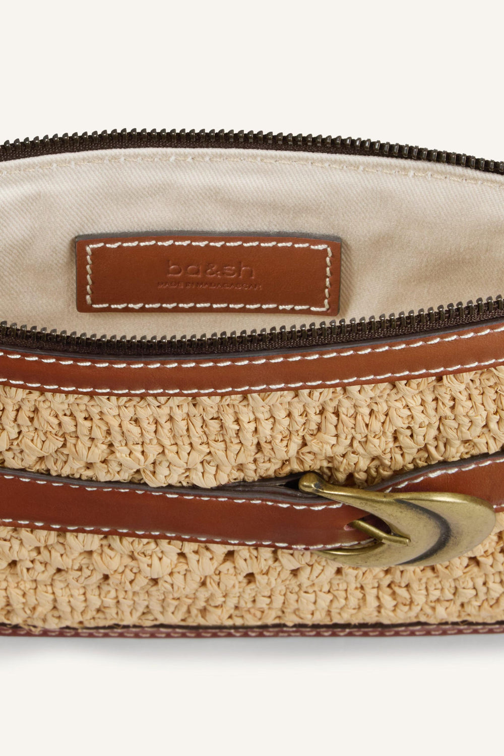 Woven Raffia Clutch Youyou Brown | ba&sh Shoes & Accessories