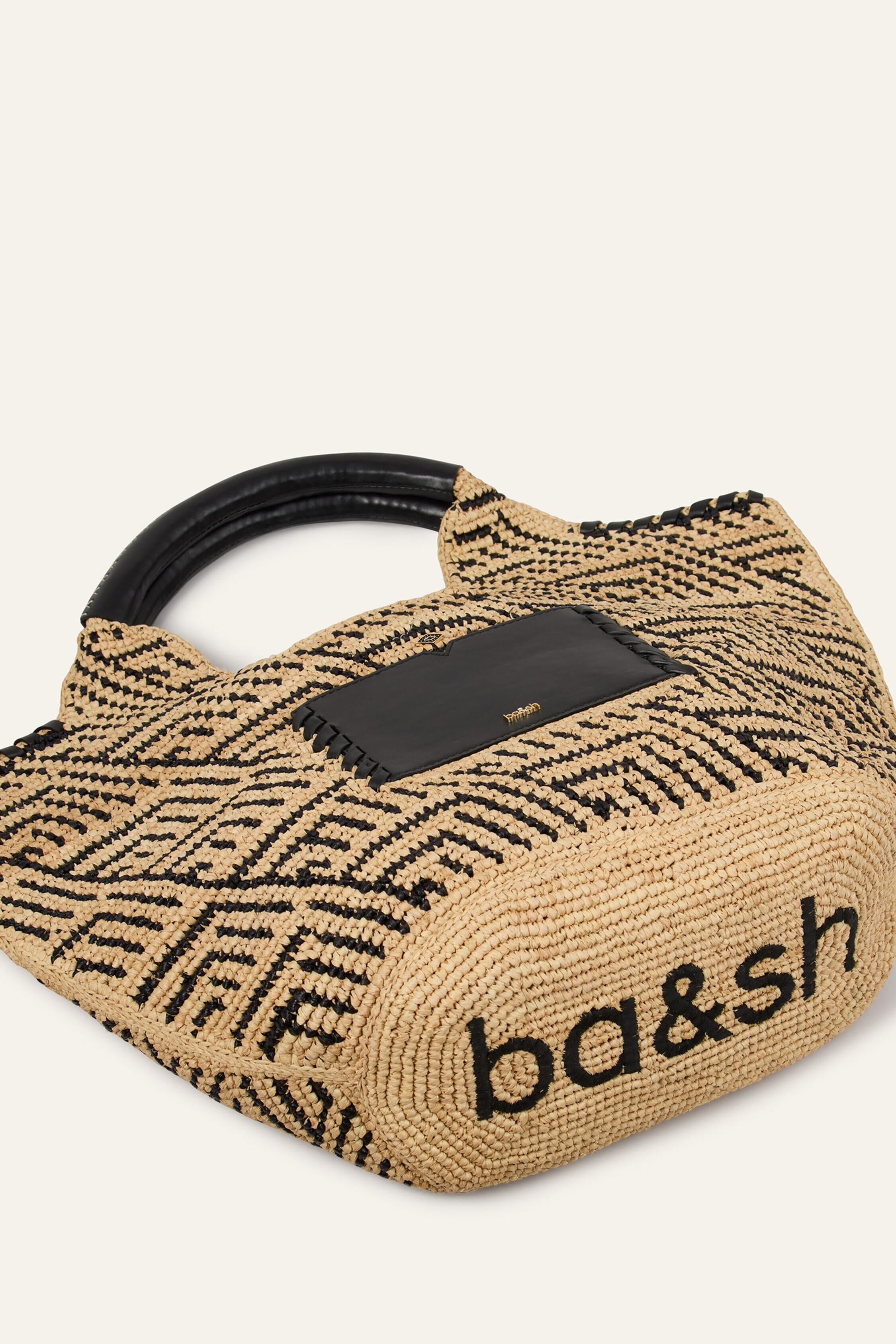 Large Raffia Basket Ophelia Black | ba&sh Shoes & Accessories