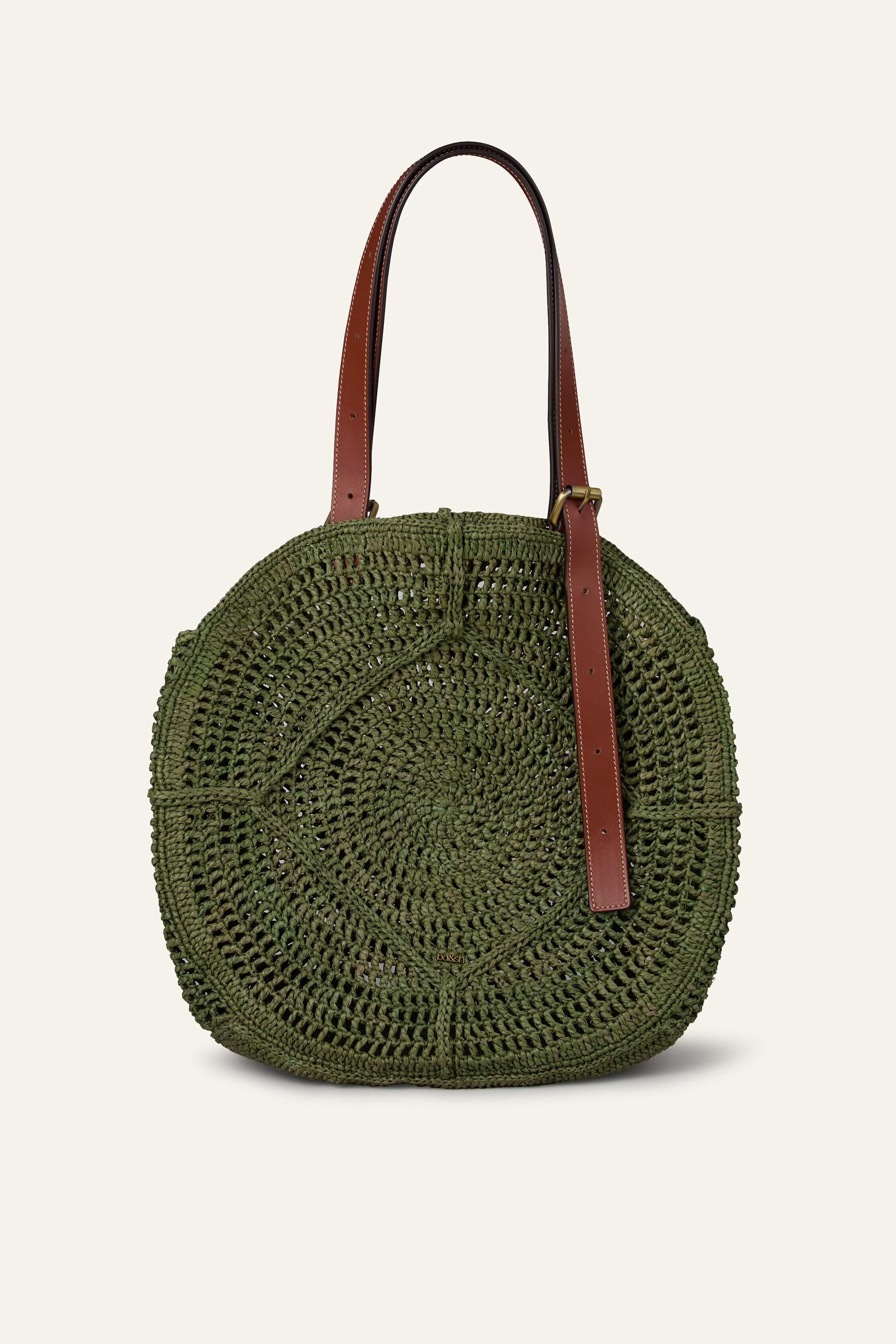 Raffia Straw Bag Palma Green | ba&sh Shoes & Accessories