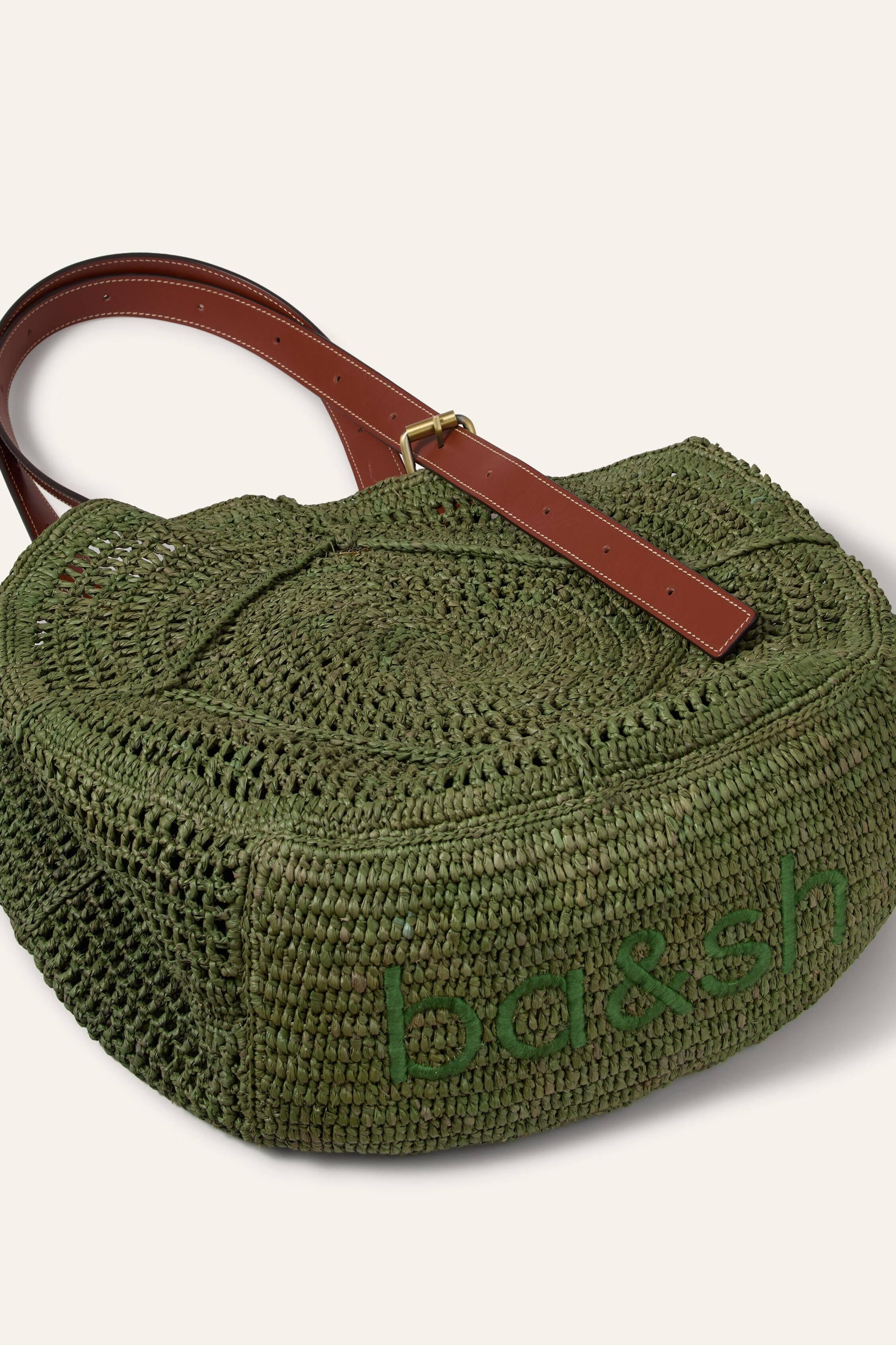 Raffia Straw Bag Palma Green | ba&sh Shoes & Accessories