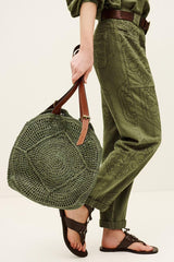 Raffia Straw Bag Palma Green | ba&sh Shoes & Accessories