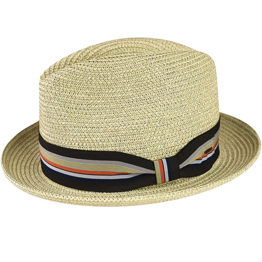Bailey Hats Salem Fedora - Classic Toyo Braid with Striped Band