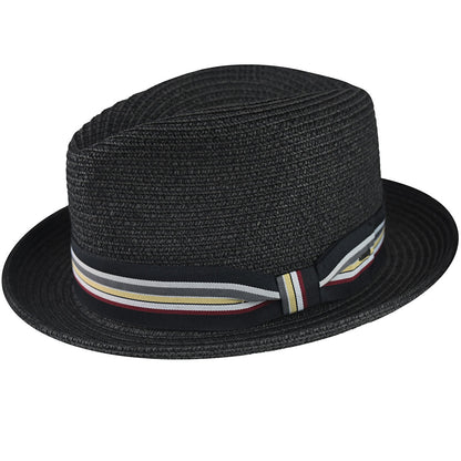 Bailey Hats Salem Fedora - Classic Toyo Braid with Striped Band